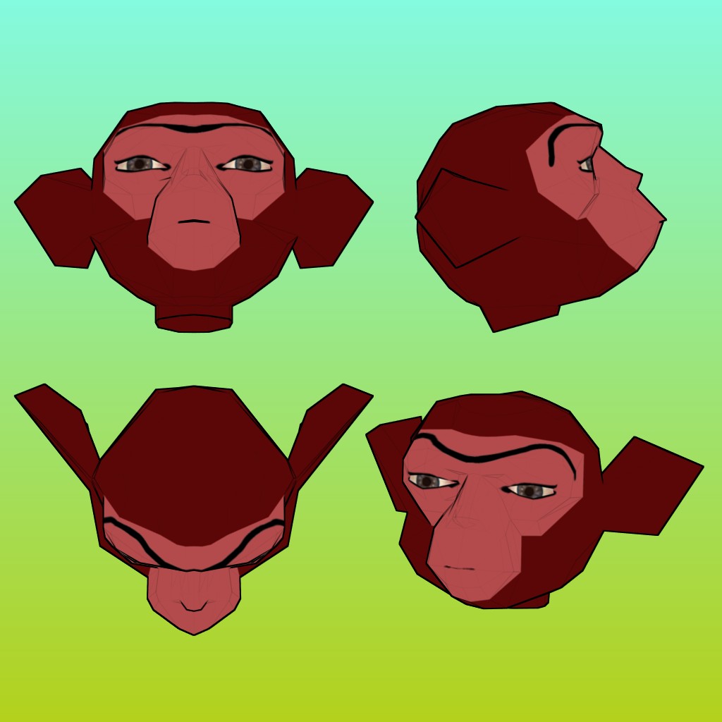 Monkey-head-for-papercraft preview image 1